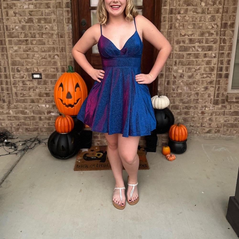 Blue and Purple Spaghetti Strap Dress